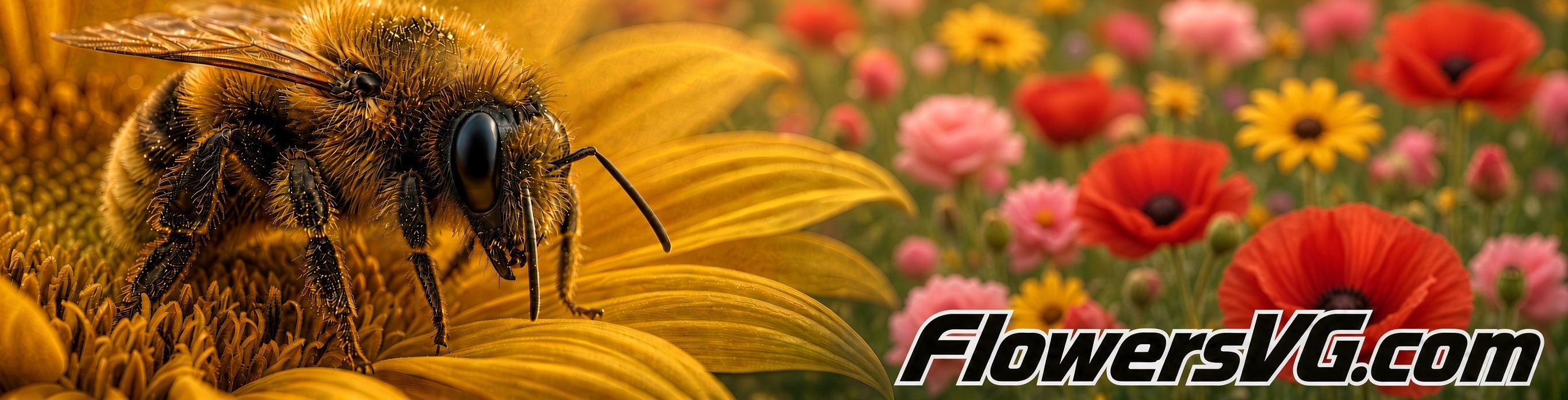 Flowers VG Bee Flower Garden